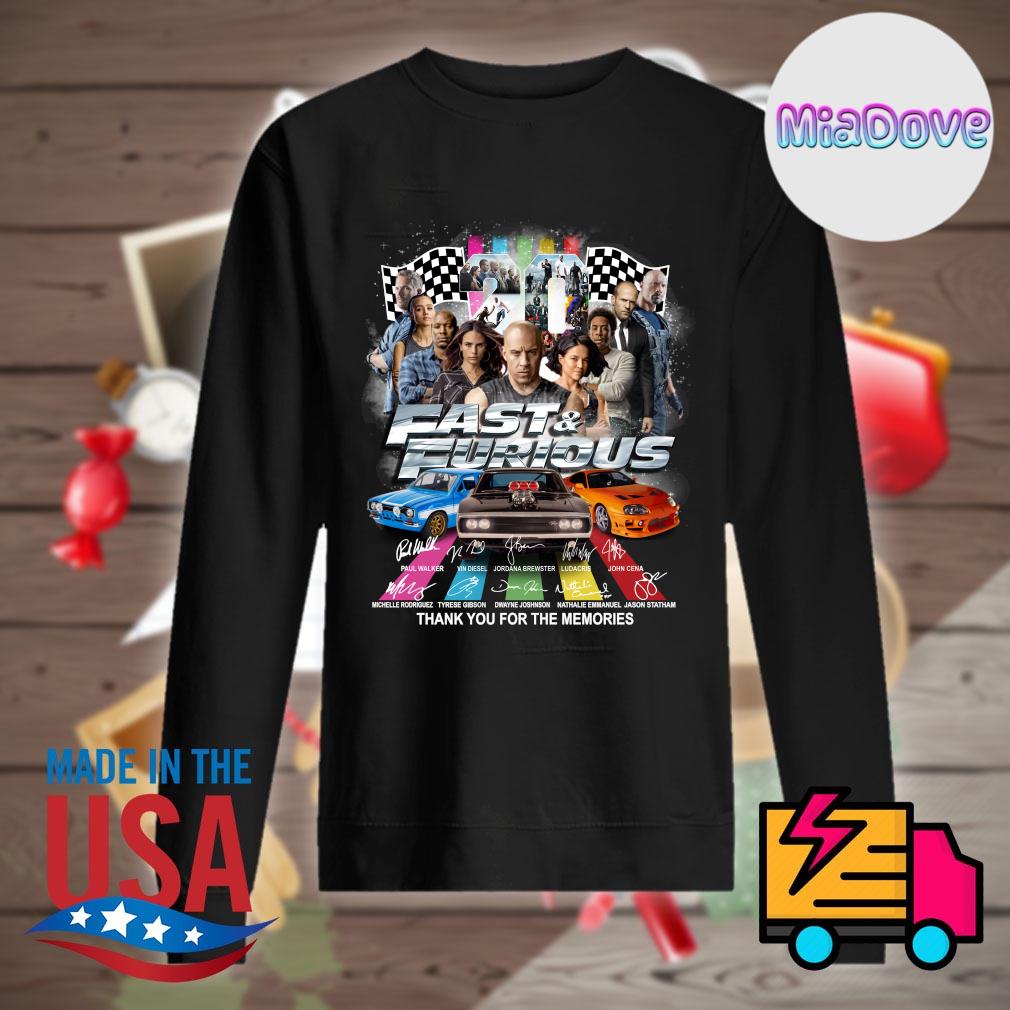 20 Fast and Furious characters signatures thank you for the memories s Sweater