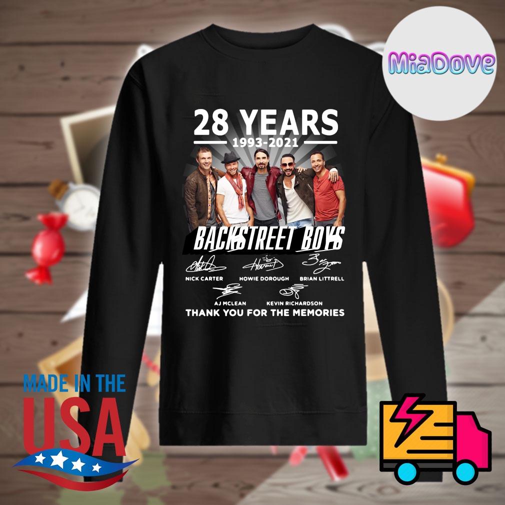 28 years 1993 2021 Backstreet Boys signatures thank you for the memories s Sweater