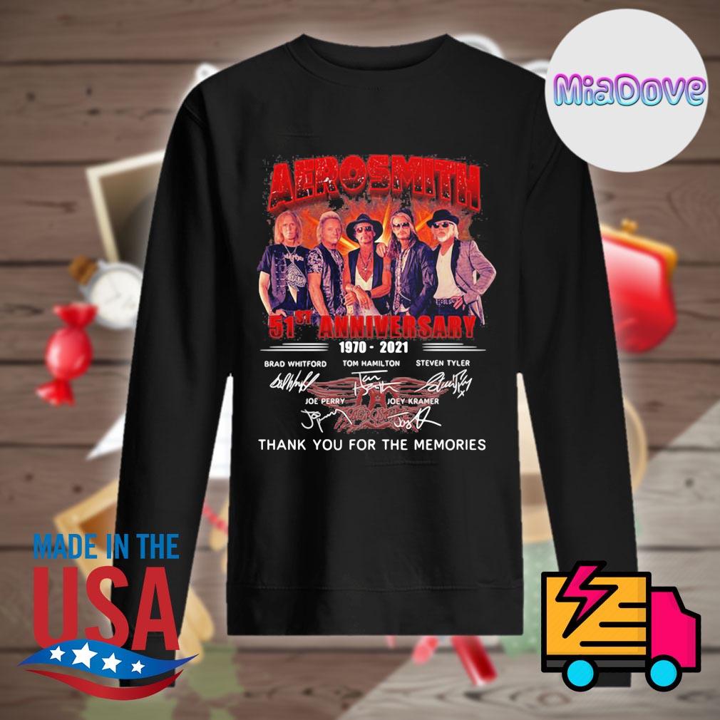 Aerosmith 51st anniversary 1970 2021 signatures thank you for the memories s Sweater