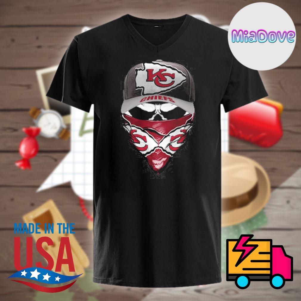 Skull Kansas City Chiefs face mask shirt, hoodie, tank top, sweater and  long sleeve t-shirt