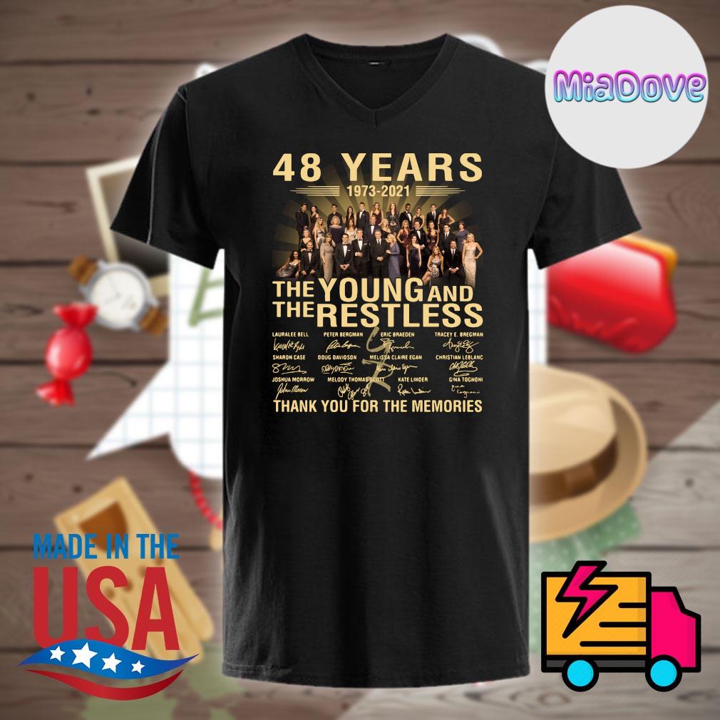 48 Years 1973 21 The Young And The Restless Signatures Thank You For The Memories Shirt Hoodie Tank Top Sweater And Long Sleeve T Shirt