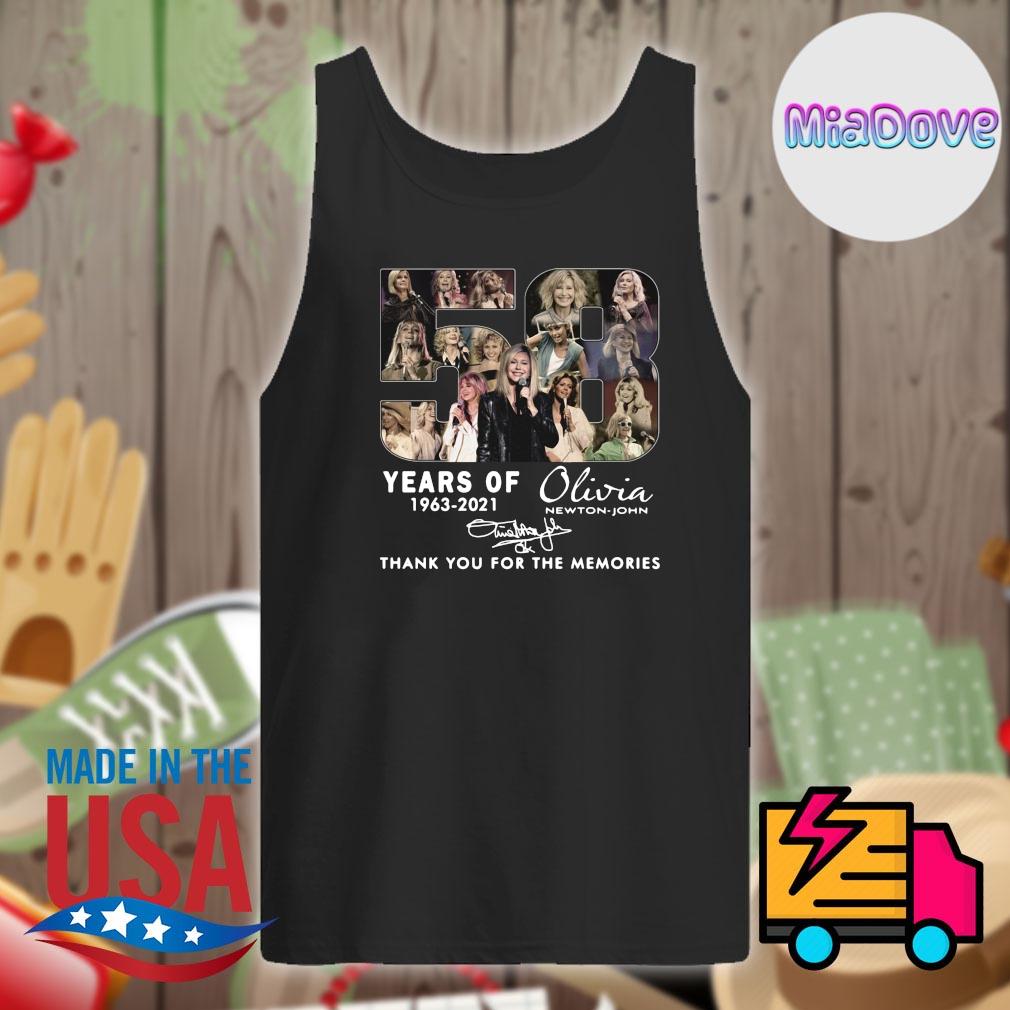 58 years of 1963 2021 Olivia Newton John signature thank you for the memories s Tank-top