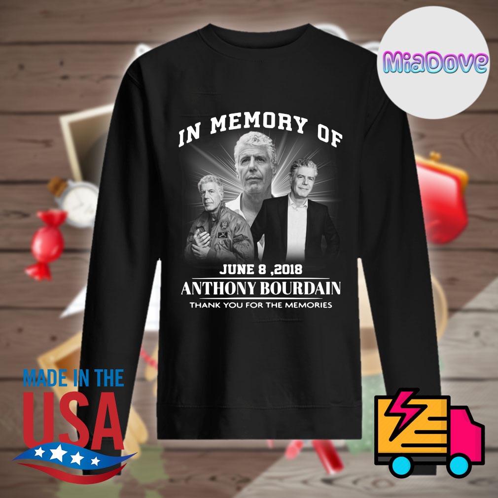 In memory of June 8 2018 Anthony Bourdain thank you for the memories s Sweater