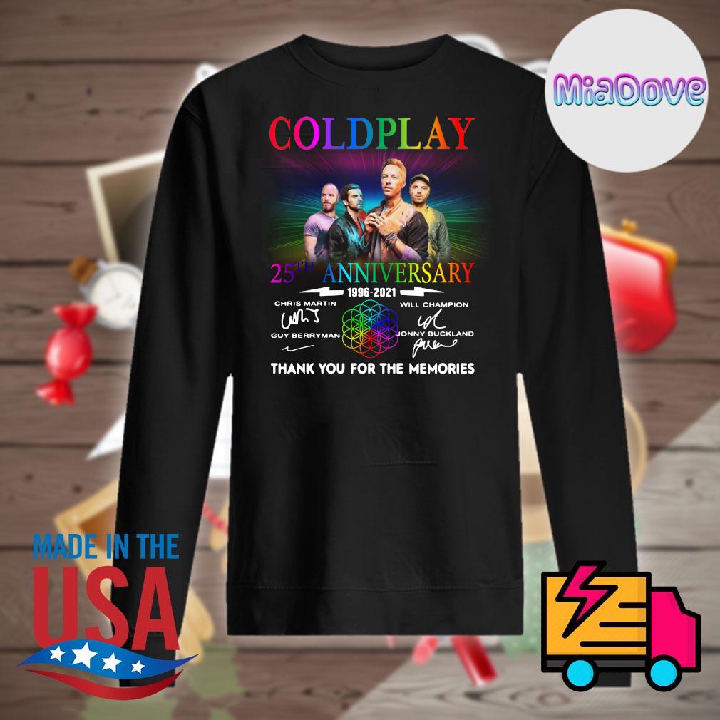 Coldplay 25th anniversary 1996 2021 signatures thank you for the memories s Sweater