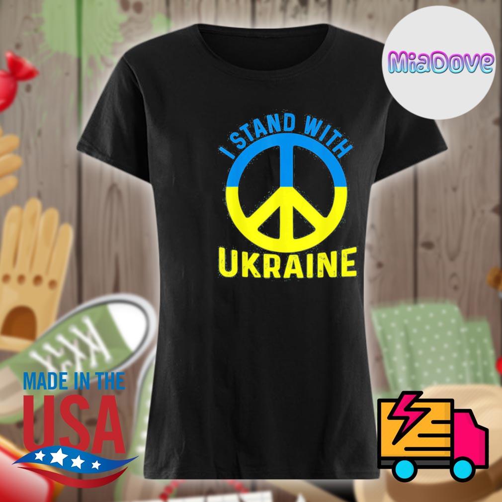I stand with Ukraine Peace in Ukraine logo s Ladies t-shirt