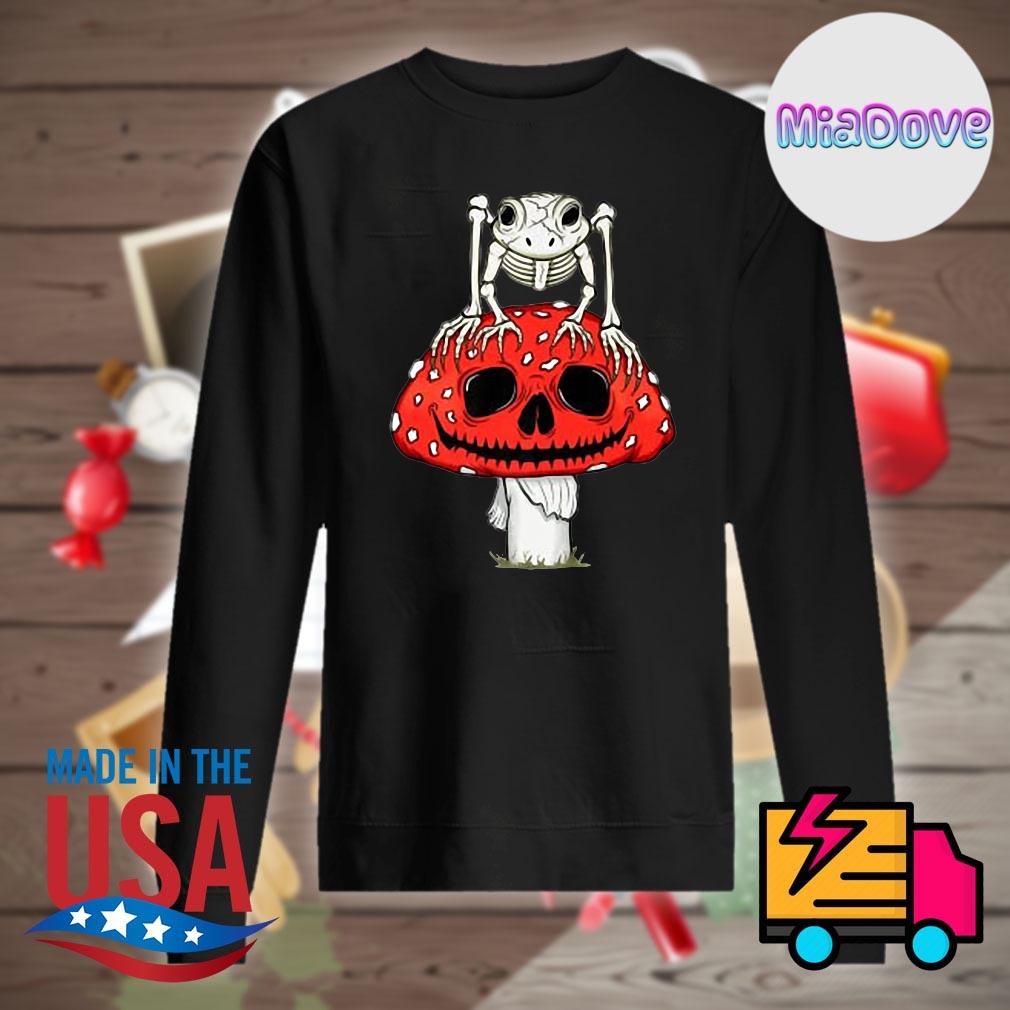 Skeleton Frog Skull Mushroom Goth Halloween Cottagecore s Sweater