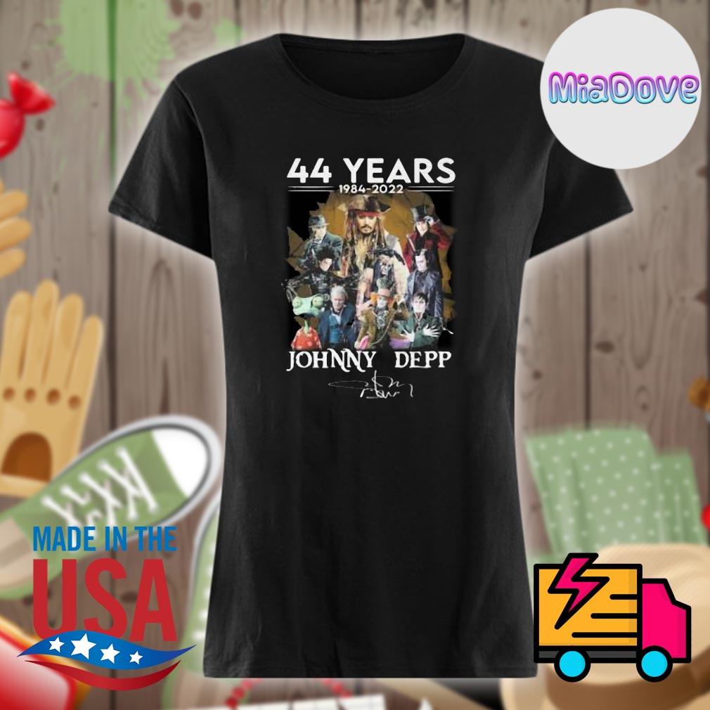 44 years 1984 2022 Johnny Depp signature s Ladies t-shirt
