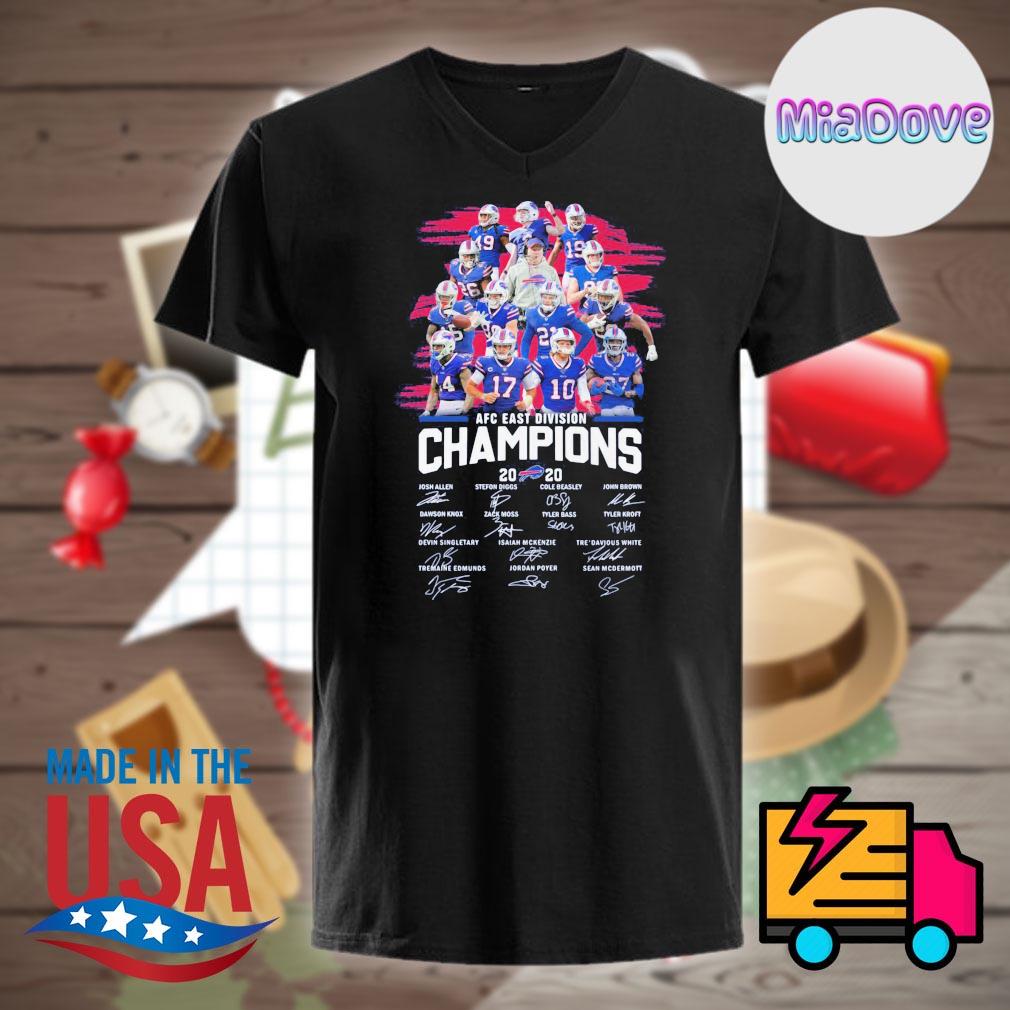 AFC East Division Buffalo Bills Champions 2020 Signatures T-Shirt - TeeNavi