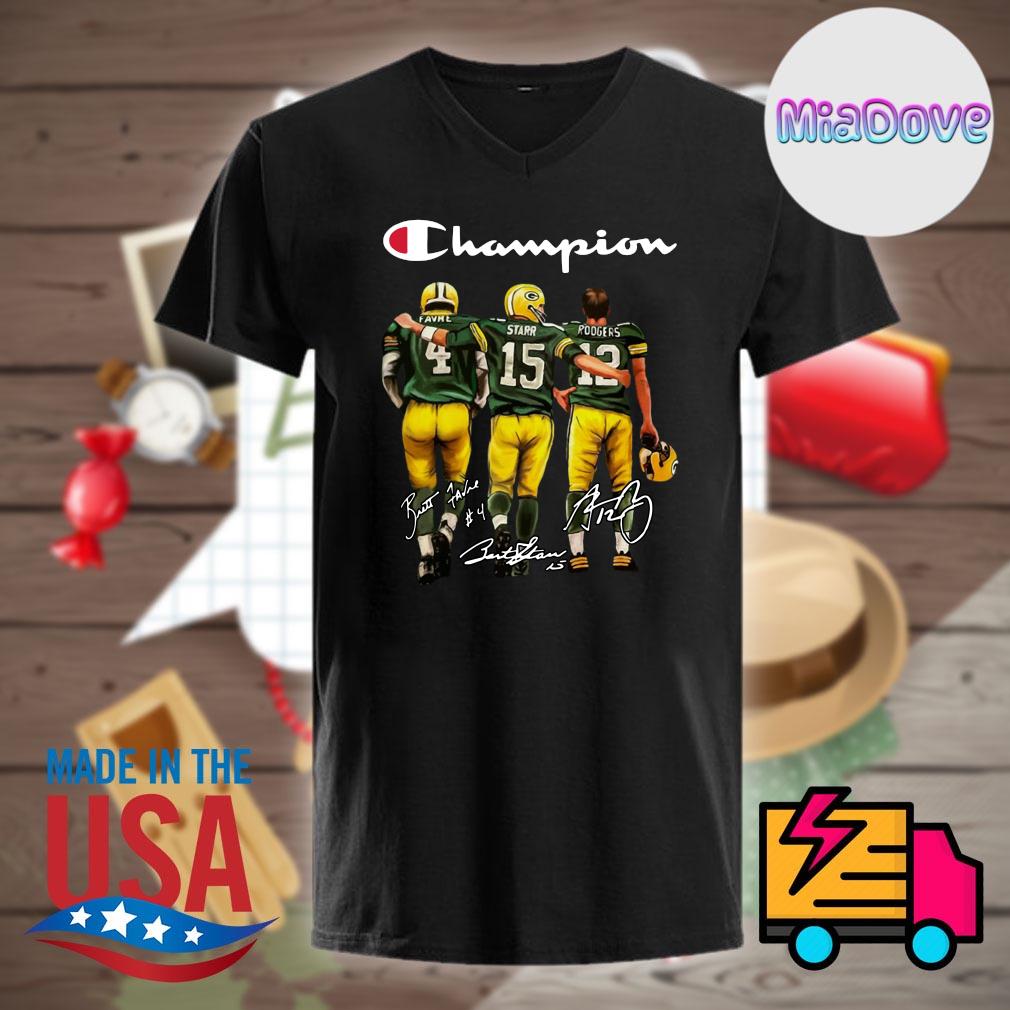 Green Bay Packers Favre Starr Rodgers Champions T-shirt - Your Nostalgic  Fashion Destination